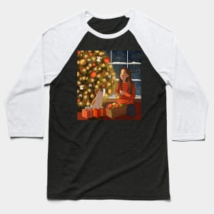 Christmas with cat Baseball T-Shirt